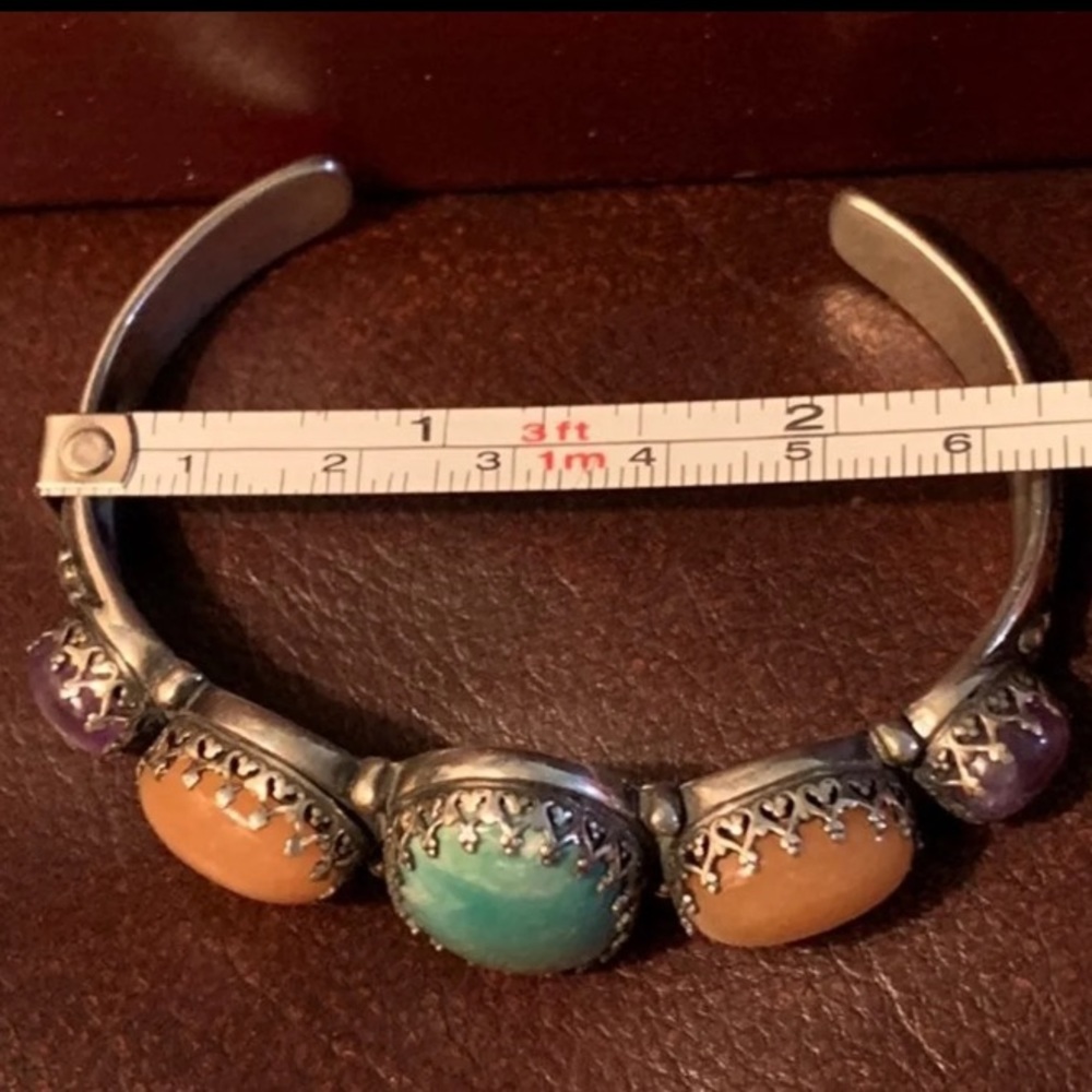 Carolyn Pollack sterling and stone cuff bracelet - Picture 3 of 7